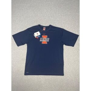 University Of Illinois Shirt Mens M Navy Nike Center Swoosh Fighting Illini
